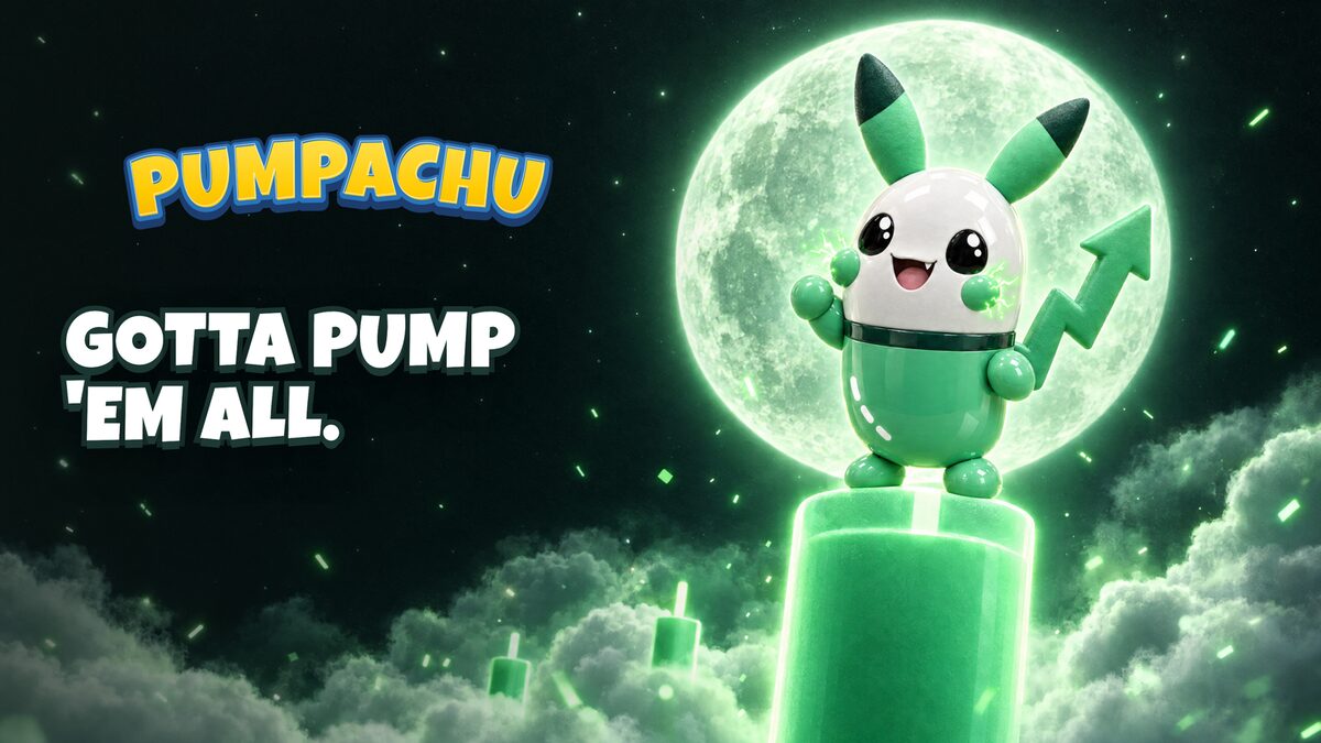 Gotta pump them all: PUMPACHU on a green candle under the moon